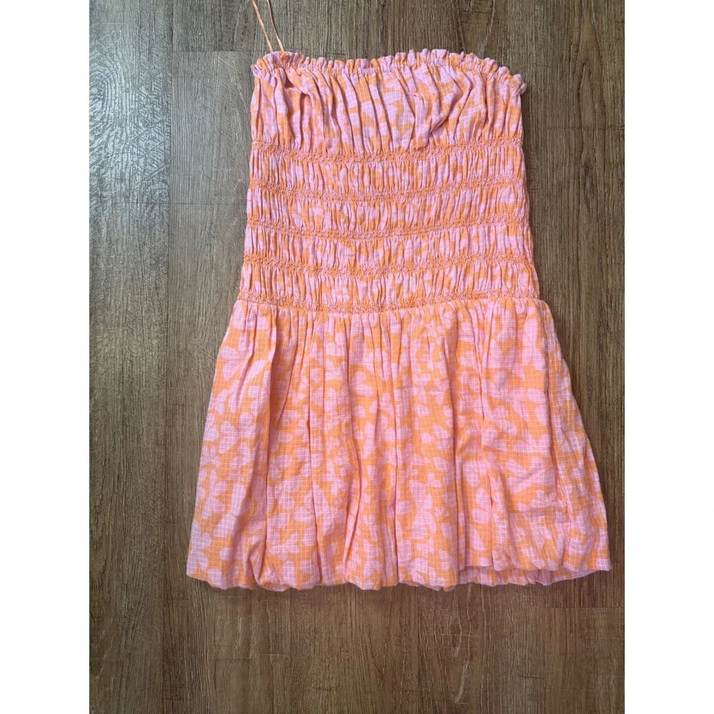 Free‎ People Embellished Bubble Mini Dress Shell Coral Pink Orange OB2249861 XS